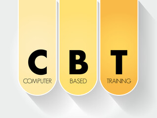 Poster - CBT - Computer Based Training acronym, education concept background