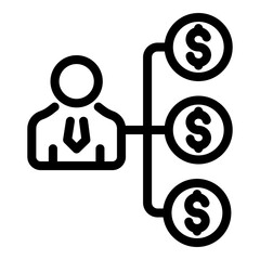 Poster - Trader icon. Outline trader vector icon for web design isolated on white background