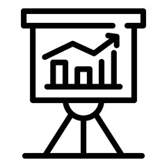 Poster - Trader banner graph icon. Outline trader banner graph vector icon for web design isolated on white background