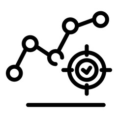 Poster - Trader graph target icon. Outline trader graph target vector icon for web design isolated on white background