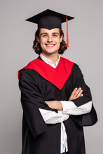 Young Graduation Man Isolated On White Background