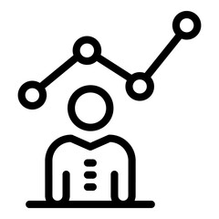 Poster - Broker graph work icon. Outline broker graph work vector icon for web design isolated on white background