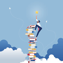 Businessman Reach Out For The Stars By Using Books As The Platform-Describe Reach Successful In Business
