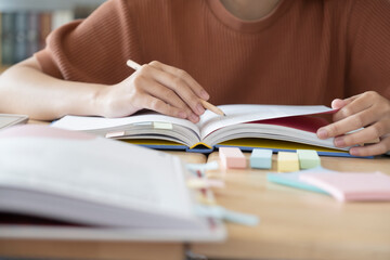 Wall Mural - Reading a book. Education concept.