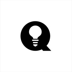 Wall Mural - the initial Q light  logo design symbol vector image