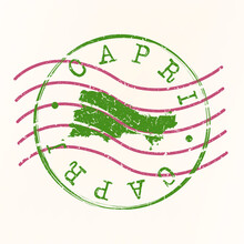 Capri Italy Stamp Postal. Map Silhouette Seal. Passport Round Design. Vector Icon. Design Retro Travel.