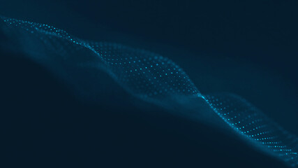 Poster - Abstract polygonal space low poly dark background with connecting dots and lines.