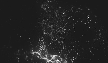Poster - Abstract polygonal space low poly dark background with connecting dots and lines.