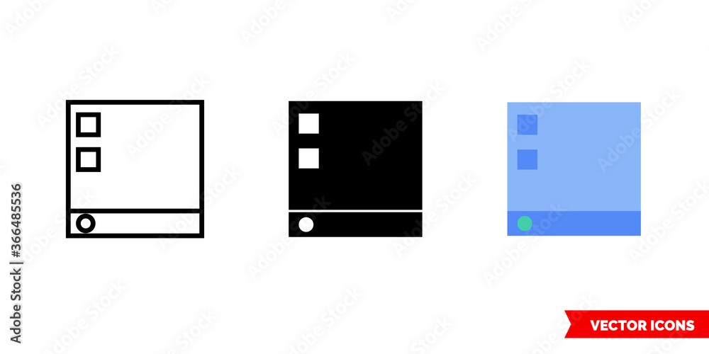 Desktop icon of 3 types. Isolated vector sign symbol. Stock Vector ...