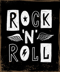 Wall Mural - Rock festival poster. Rock and Roll sign. Slogan graphic for t shirt and other uses