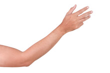 Male Asian Hand Gestures Isolated Over The White Background.