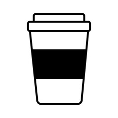 Poster - coffee plastic container drink line style icon