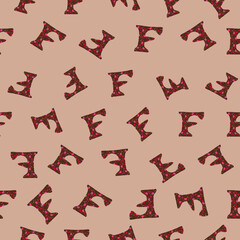 Poster - F from the alfabet repeat pattern print background