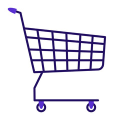 Shopping cart icon. Flat design. Isolated on a white background. Vector illustration.