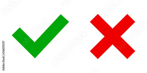 Fotomural Checkmark and cross vector icon