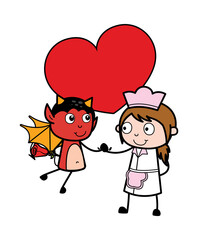 Wall Mural - Cartoon Devil in Love