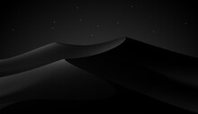 Black Night Dunes Background With Stars