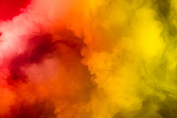 Abstract colorful, multicolored smoke spreading, bright background for advertising or design, wallpaper for gadget. Neon lighted smoke texture, blowing clouds. Modern designed.