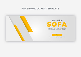 Furniture sale facebook cover banner template