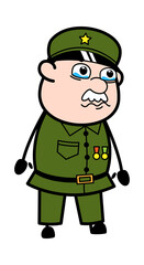 Sticker - Cartoon Military Man Crying