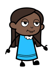 Poster - Black Girl Expressionless Face Cartoon