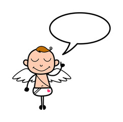 Poster - Cartoon Angel with Speech bubbble