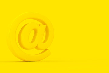 Aufkleber - Yellow AT Email or Internet Symbol Sign in Duotone Style. 3d Rendering