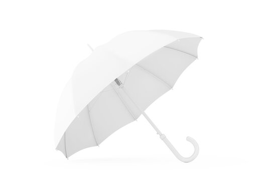 White Mockup Umbrella in Clay Style. 3d Rendering