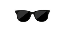 Black Rayban Glasses On A White Background