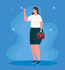 Sticker - elegant businesswoman standing avatar character