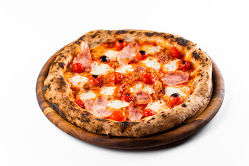 Wall Mural - Italian oven pizza with tomatoes and ham