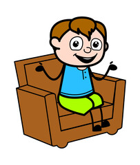 Poster - Cartoon Teen Boy talking on sofa