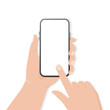 © Hanna - Flat icon with smartphone with hand for mobile app design. Vector sketch. Device icon. Smartphone with hand, great design for any purposes.