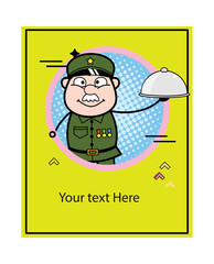 Wall Mural - Cartoon Military Man on Poster with text
