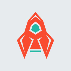 Poster - Rocket logo. Icon design. Template elements