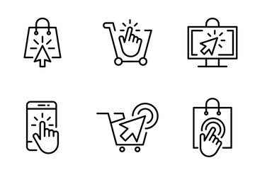 Fototapete - Set of Online Shop Logo. Icon design. Template elements