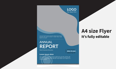 Abstract annual report flyer template design