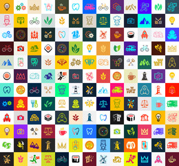 Poster - Logos collection. Abstract logos set. Icon design. Template elements