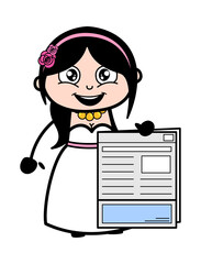 Poster - Cartoon Bride holding a newspaper