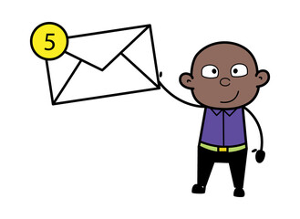 Poster - Cartoon Cartoon Bald Black holding Envelope