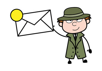 Sticker - Cartoon Spy holding Envelope
