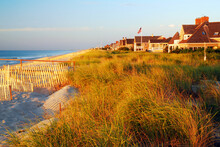 Luxury Beachfront Homes Are Built Up To The Dunes Along The Jersey Shore
