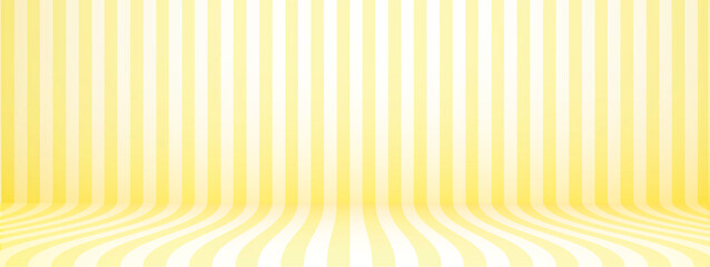 Yellow studio background with stripes, horizontal, retro style, vector illustration.