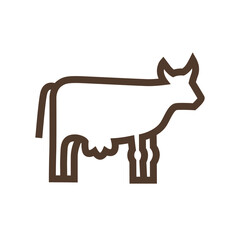 Sticker - Simple linear icon with cow