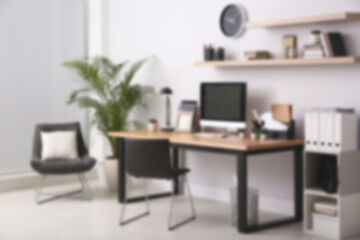 Blurred view of modern office interior