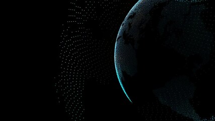 Digital global communications and connections on the globe. Motion globe futuristic style.