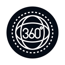 360 Degree View Virtual Tour Block And Line Style Icon Design