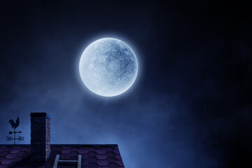 Wall Mural - spooky night image . mixed media