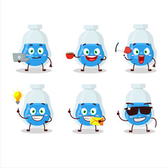 Poster - Blue potion cartoon character with various types of business emoticons