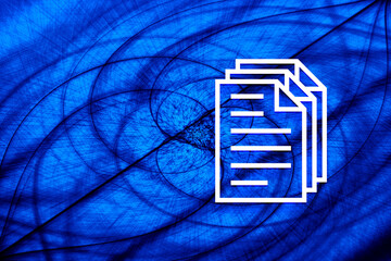 Wall Mural - Page documents icon vortex spiral blue background illustration